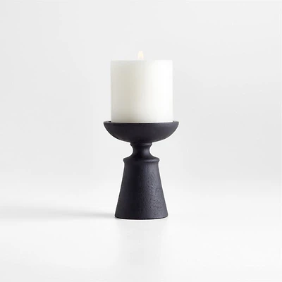 Izumo Ebonized Wood Pillar Holder 4.4"
