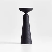 Izumo Ebonized Wood Pillar Holder 9"