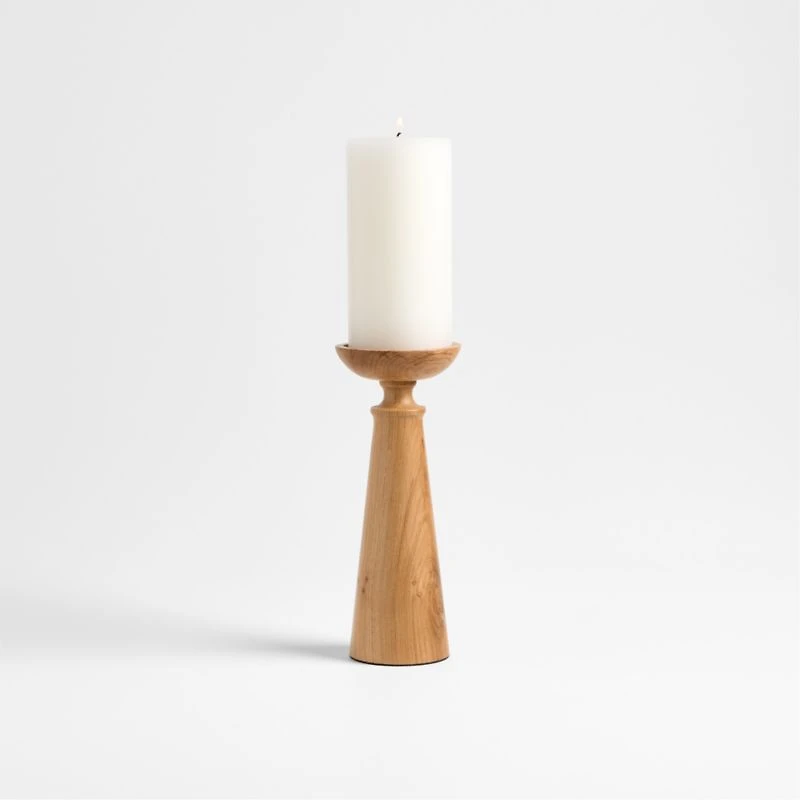 Izumo Large Oak Pillar Holder 9"