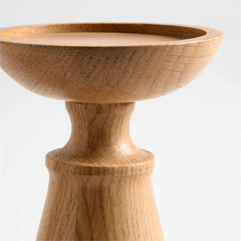 Izumo Small Oak Pillar Holder 4.4"