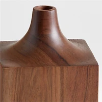 Izumo Small Walnut Wood Vase 7.5"