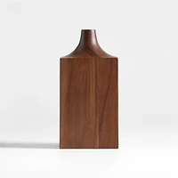 Izumo Small Walnut Wood Vase 7.5"
