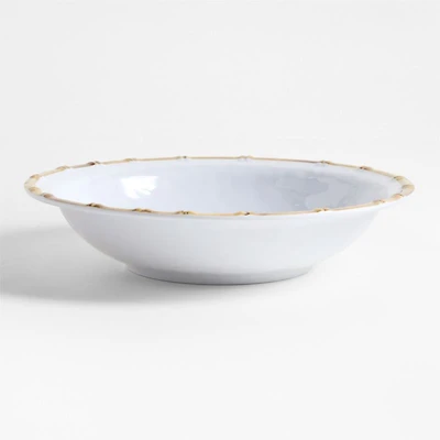 Abbott White and Bamboo Outdoor Melamine Serving Bowl by Jake Arnold