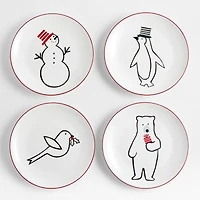 Joan Anderson Arctic Friends Holiday Salad Plates, Set of 4
