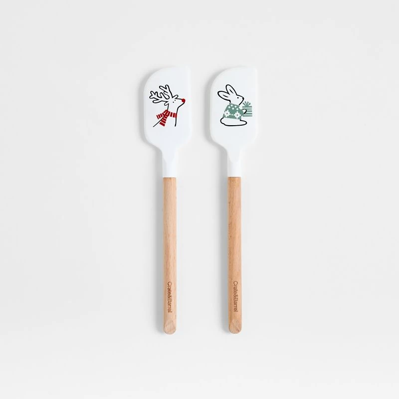 Arctic Friends Silicone and Wood Mini Spatulas, Set of 2 by Joan Anderson