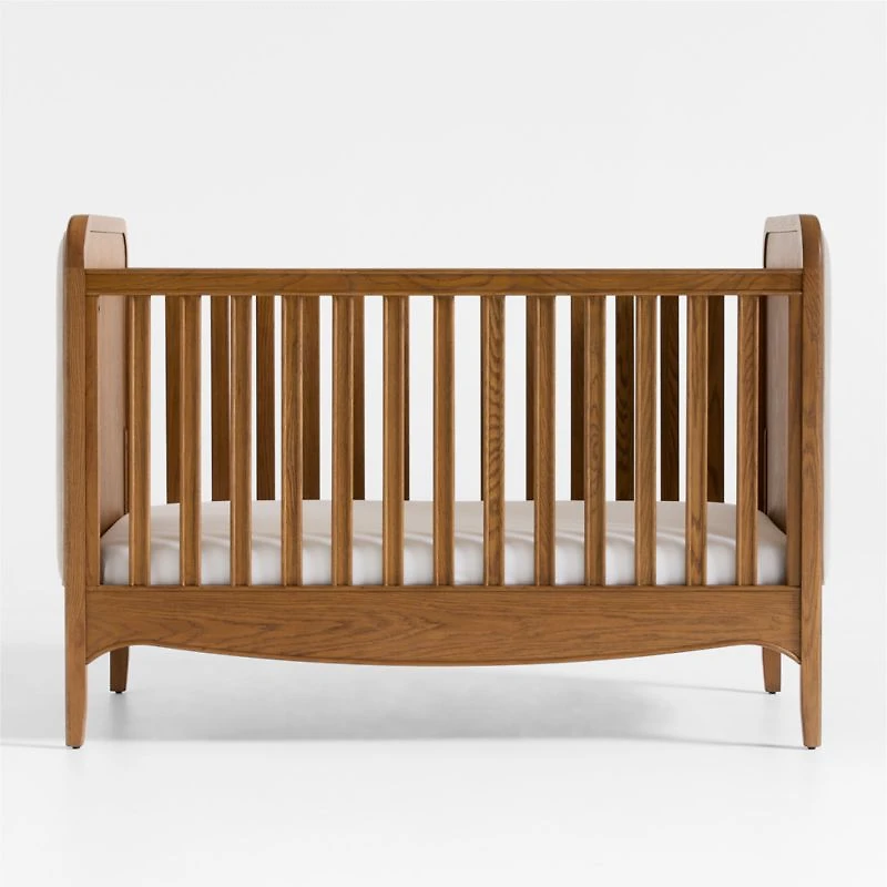 Bacton Oak Wood Convertible Baby Crib with Toddler Bed Rail by Jake Arnold
