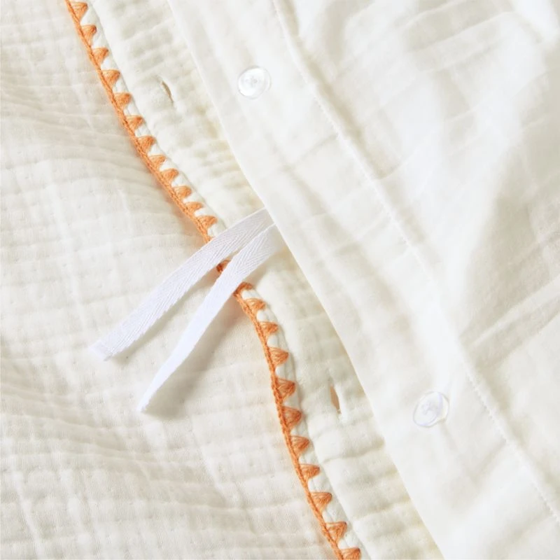Beckett Pampas Ivory Supersoft Luxe Embroidered Sunwashed Pink Edge Organic Cotton Kids Full/Queen Duvet By Jake Arnold