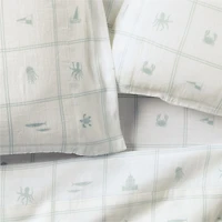 Crewe Blue Coastline Supersoft Organic Cotton Kids Full Sheet Set by Jake Arnold