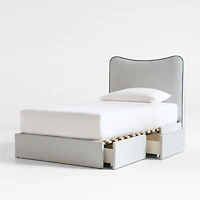 Everett Ocean Green Upholstered Kids Twin Bed by Jake Arnold