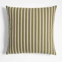 Forne 23"x23" Dark Parsnip Green Stripe Outdoor Throw Pillow by Jake Arnold