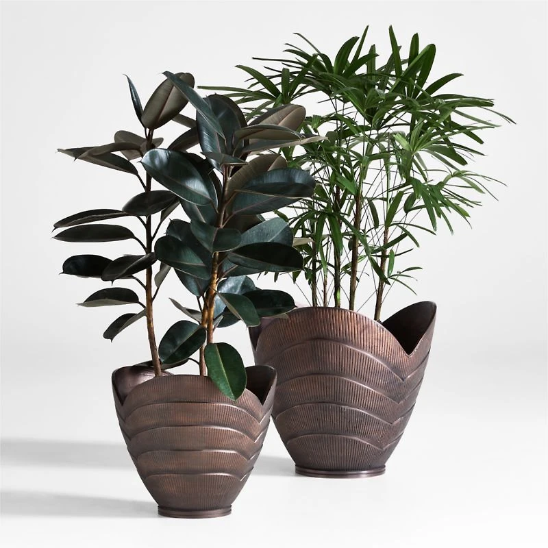 Hackney Medium Bronze Metal Indoor/Outdoor Planter 16"x15" by Jake Arnold