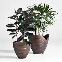 Hackney Medium Bronze Metal Indoor/Outdoor Planter 16"x15" by Jake Arnold