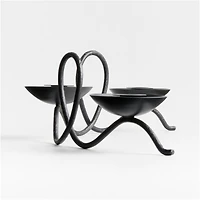 Hand-Forged Black Metal Taper Candle Holder Centerpiece by Jake Arnold