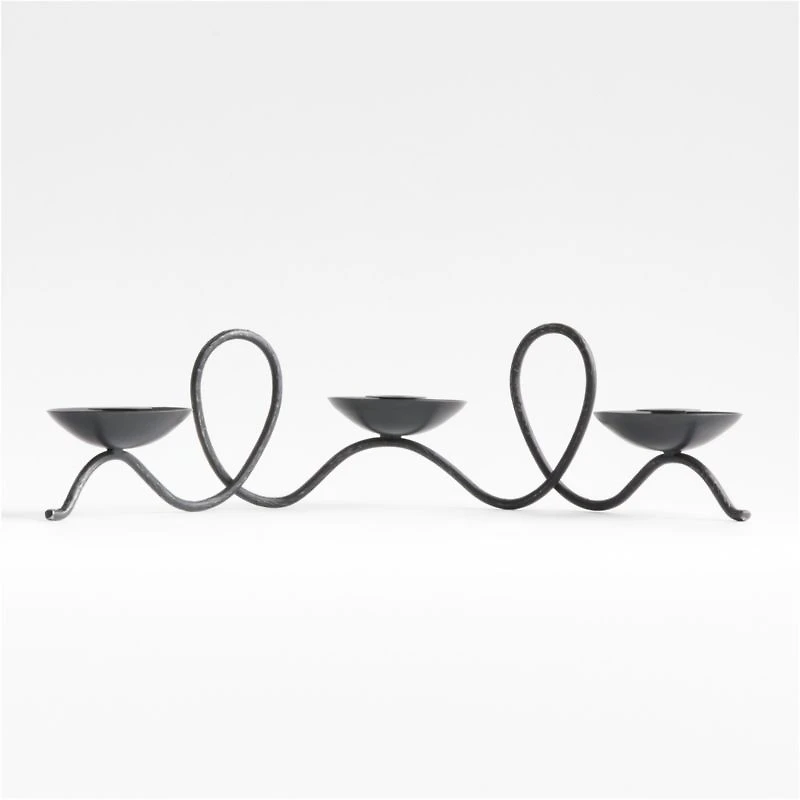 Hand-Forged Black Metal Taper Candle Holder Centerpiece by Jake Arnold