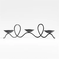 Hand-Forged Black Metal Taper Candle Holder Centerpiece by Jake Arnold
