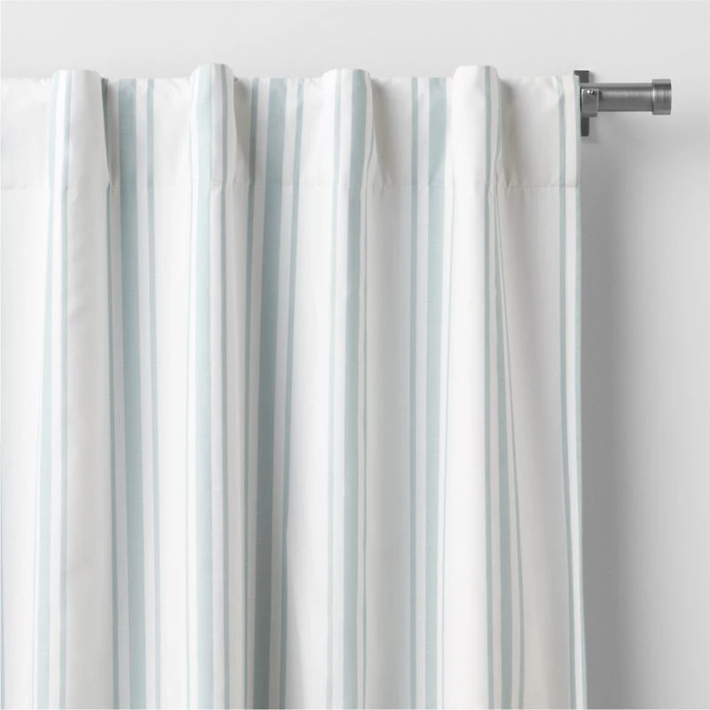 Rhodes Blue Yarndye Stripe Blackout Curtain Panel 44" x 63" by Jake Arnold