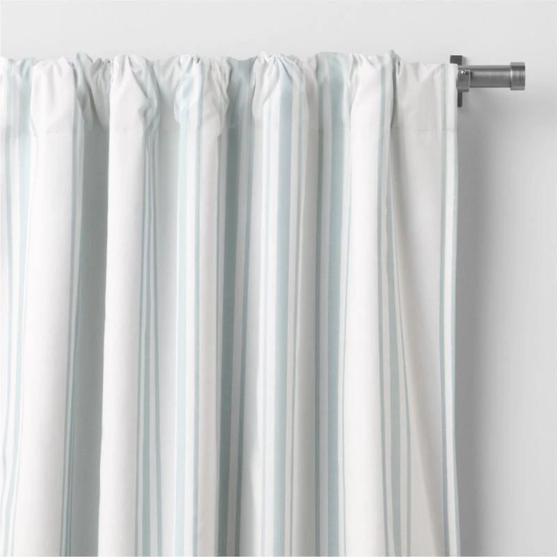 Rhodes Blue Yarndye Stripe Blackout Curtain Panel 44" x 63" by Jake Arnold