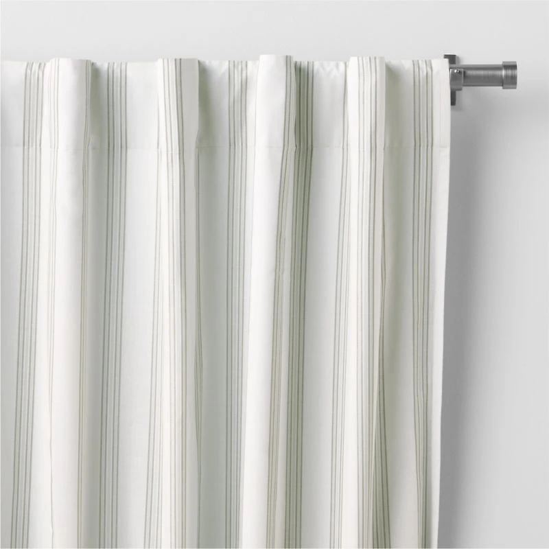 Rhodes Green Yarndye Stripe Blackout Curtain Panel 44" x 63" by Jake Arnold