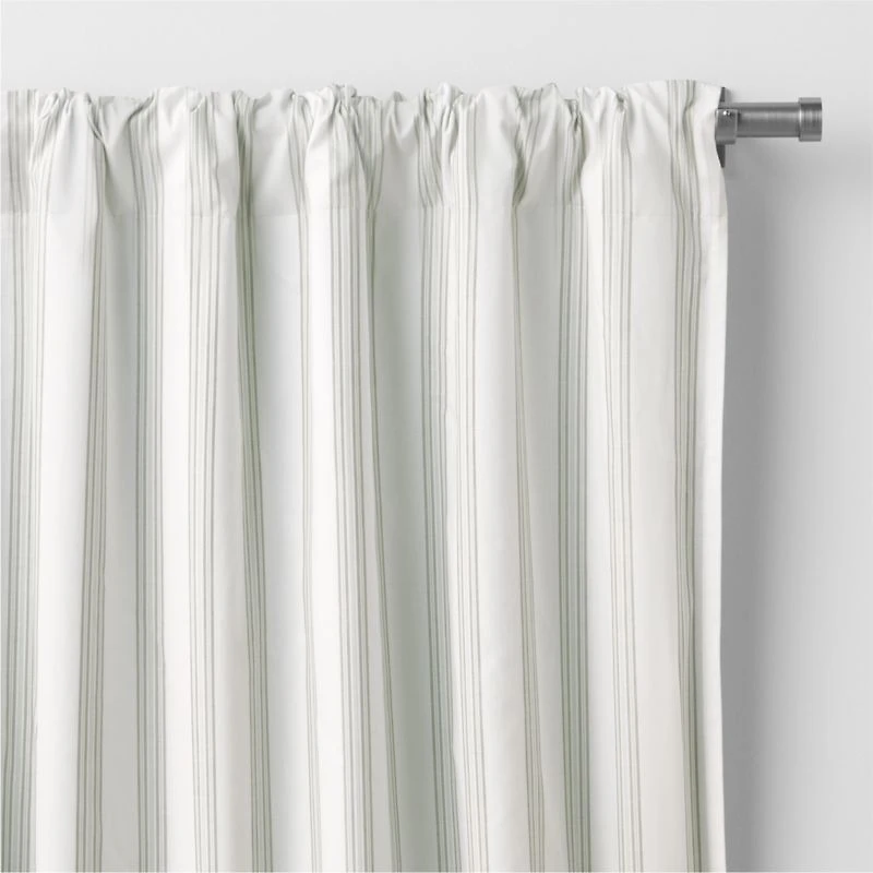 Rhodes Green Yarndye Stripe Blackout Curtain Panel 44" x 63" by Jake Arnold