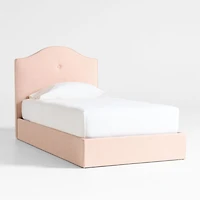 Romer Coral Pink Upholstered Kids Twin Bed by Jake Arnold