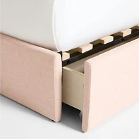Romer Coral Pink Upholstered Kids Twin Bed by Jake Arnold