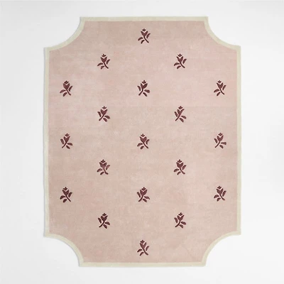 12th Street Floral Cut-Out Edges Wool and Tencel Kids Area Rug 5'x8' by Jeremiah Brent