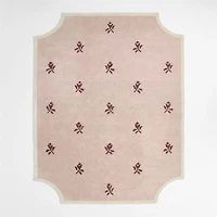 12th Street Floral Cut-Out Edges Wool and Tencel Kids Area Rug 5'x8' by Jeremiah Brent