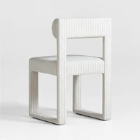 Collector's Upholstered Ivory and Natural Striped Kids Desk Chair by Jeremiah Brent
