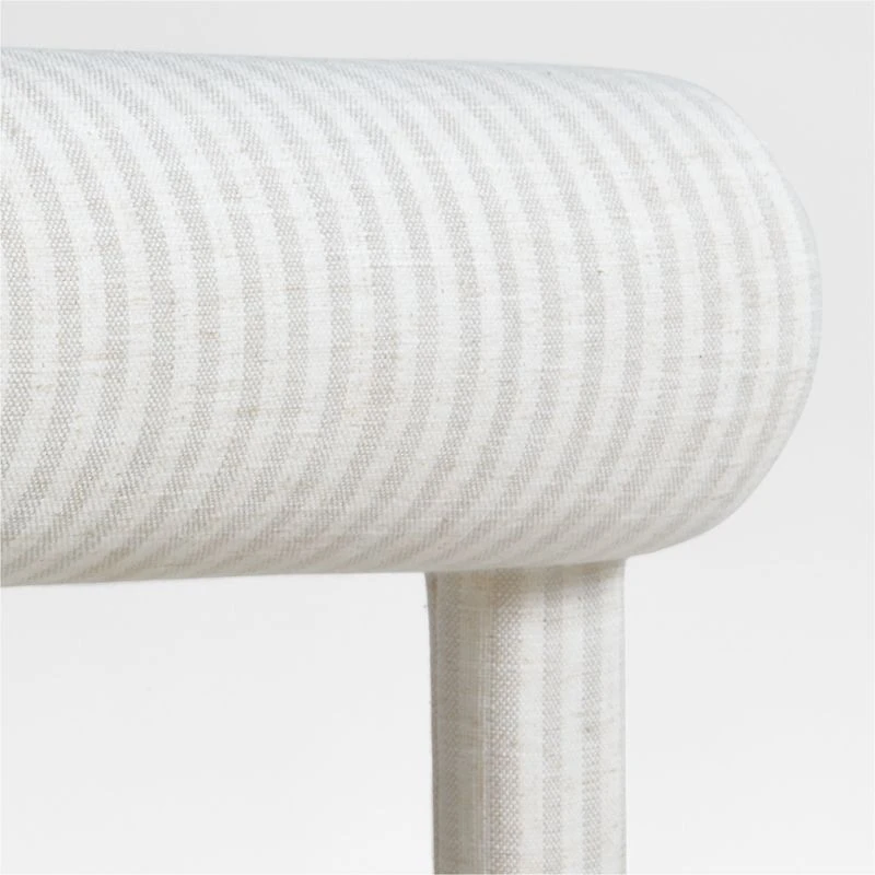 Collector's Upholstered Ivory and Natural Striped Kids Desk Chair by Jeremiah Brent