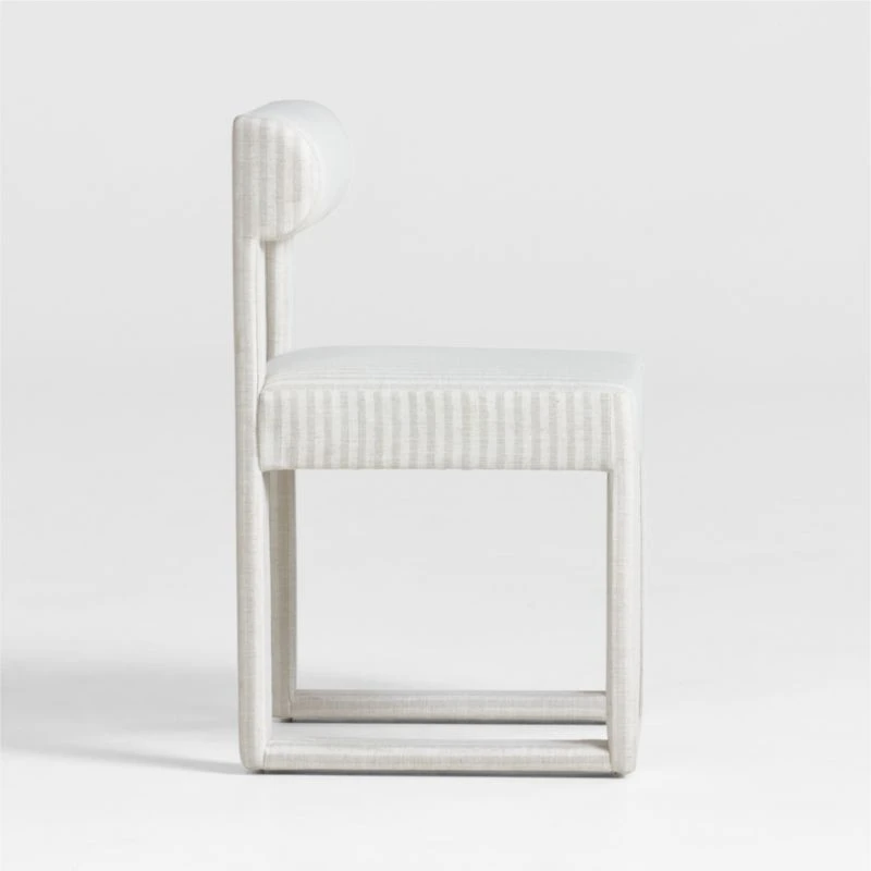 Collector's Upholstered Ivory and Natural Striped Kids Desk Chair by Jeremiah Brent