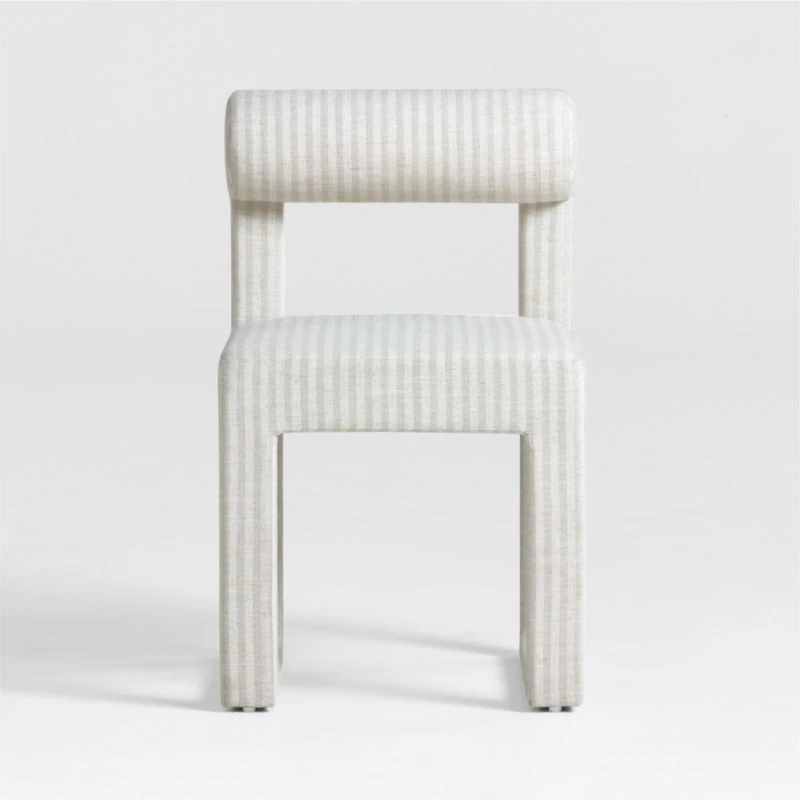 Collector's Upholstered Ivory and Natural Striped Kids Desk Chair by Jeremiah Brent