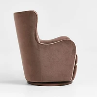 Embrace Chocolate Brown Velvet Swivel Glider Nursery Chair by Jeremiah Brent