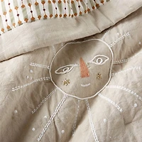 Gwen Embroidered Organic Cotton Baby Crib Quilt by Jeremiah Brent