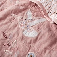 Heirloom Embroidered Organic Cotton Velvet Kids Full/Queen Quilt by Jeremiah Brent