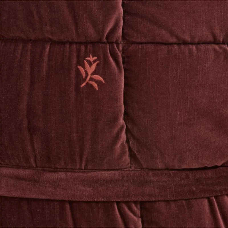 Organic Cotton Velvet Red Embroidered Kids Large Barrel Chair Cover by Jeremiah Brent