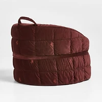 Organic Cotton Velvet Red Embroidered Kids Large Barrel Chair Cover by Jeremiah Brent