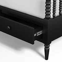 Jenny Lind Black Wood Spindle Kids Full Storage Bed