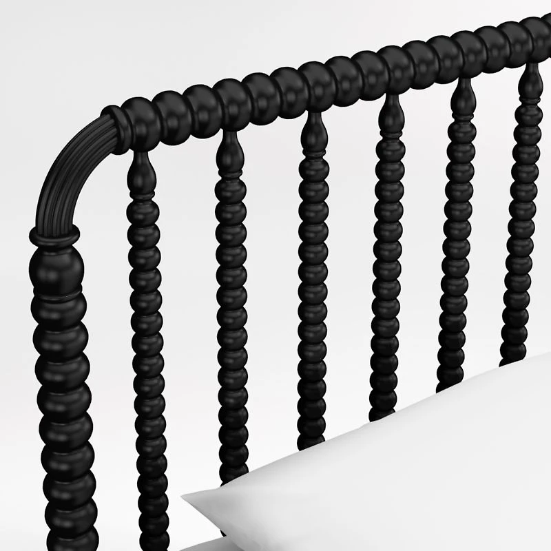Jenny Lind Black Wood Spindle Kids Full Storage Bed