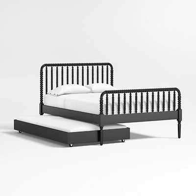 Jenny Lind Wood Spindle Kids Full Bed with Trundle