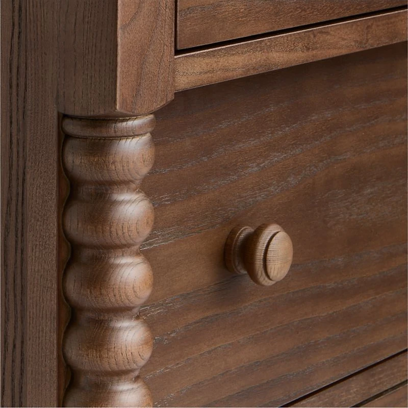 Jenny Lind 62" Deep Brown Wood Extra Wide 7-Drawer Kids Dresser