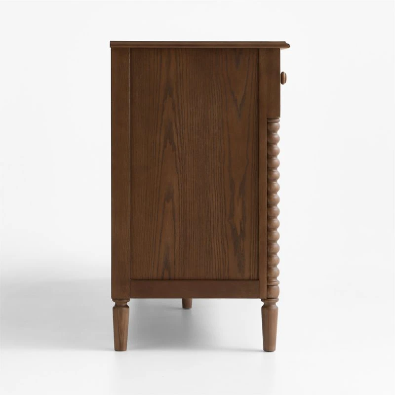 Jenny Lind 62" Deep Brown Wood Extra Wide 7-Drawer Kids Dresser