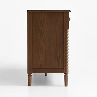 Jenny Lind 62" Deep Brown Wood Extra Wide 7-Drawer Kids Dresser