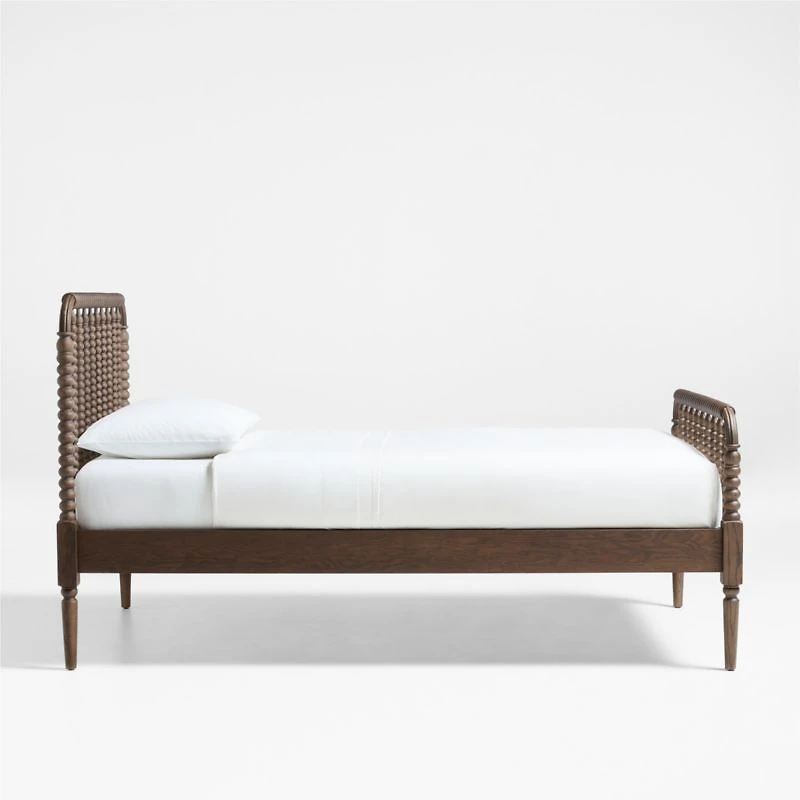 Jenny Lind Deep Brown Wood Spindle Kids Twin Bed