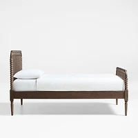 Jenny Lind Deep Brown Wood Spindle Kids Twin Bed