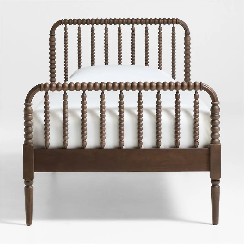 Jenny Lind Deep Brown Wood Spindle Kids Twin Bed