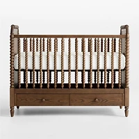 Jenny Lind Heirloom Deep Brown Wood Convertible Storage Baby Crib