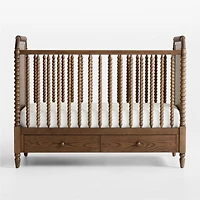 Jenny Lind Heirloom Deep Brown Wood Convertible Storage Baby Crib