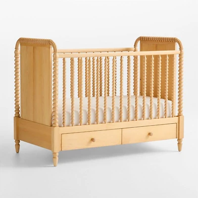 Jenny Lind Heirloom Maple Wood Convertible Storage Baby Crib