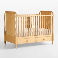 Jenny Lind Heirloom Maple Wood Convertible Storage Baby Crib