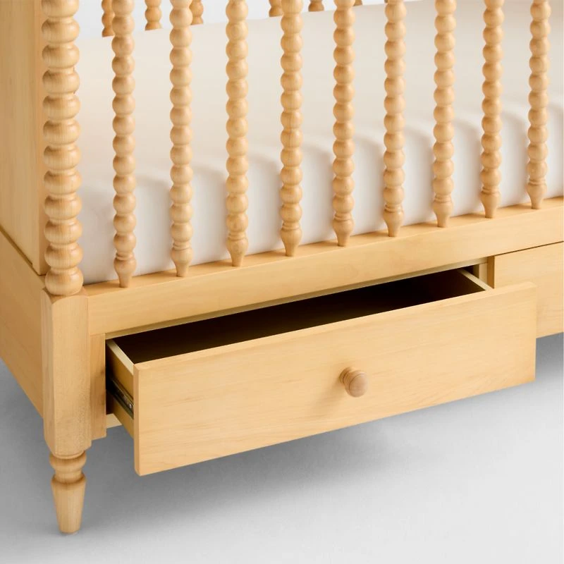 Jenny Lind Heirloom Maple Wood Convertible Storage Baby Crib